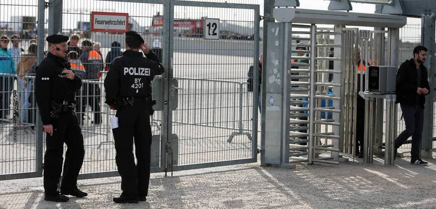 Football, Strict security checks before the international match Germany - Italy