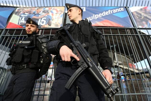 Football, France - Russia in Paris, Strict security checks outside Stade de France