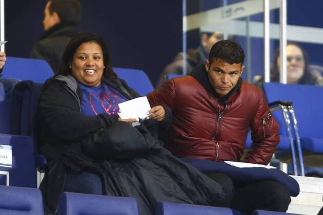 Football, Women, Champions League, Thiago Silva in the stands, Paris St Germain - FC Barcelona
