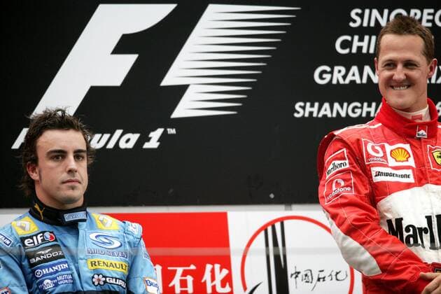 Motorsport, Formula 1, GP China, Michael Schumacher wins ahead of Alonso and Fisichella