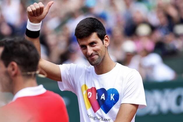 Tennis, French Open, Novak Djokovic training with Boris Becker