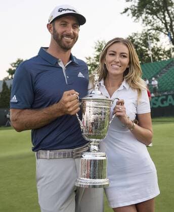 Golf, Dustin Johnson and Paulina Gretzky after winning the US Open