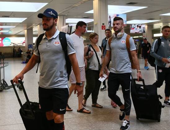 Football, CL, Departure Red Bull Salzburg