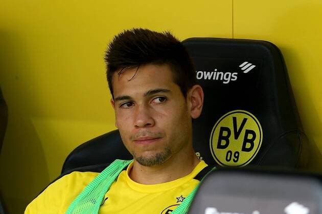Football, penalty order against Borussia Dortmund's Raphael Guerreiro