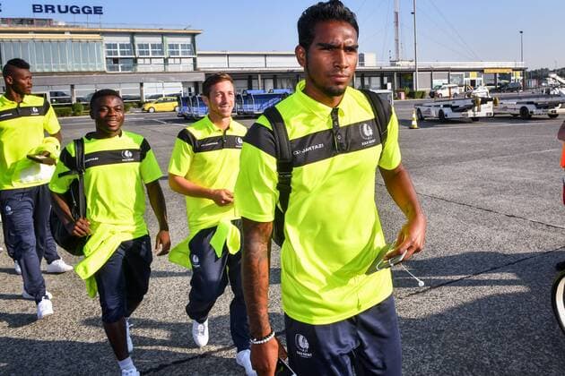 Football, EL, KAA Gent on departure at the airport