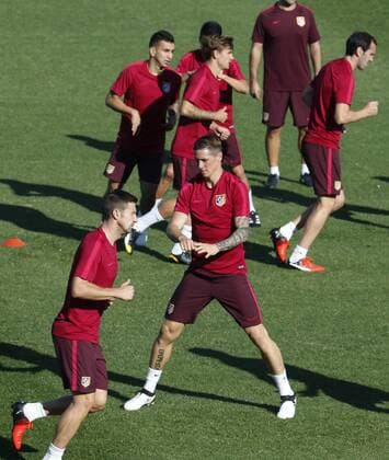 Football, CL, Training Atletico Madrid