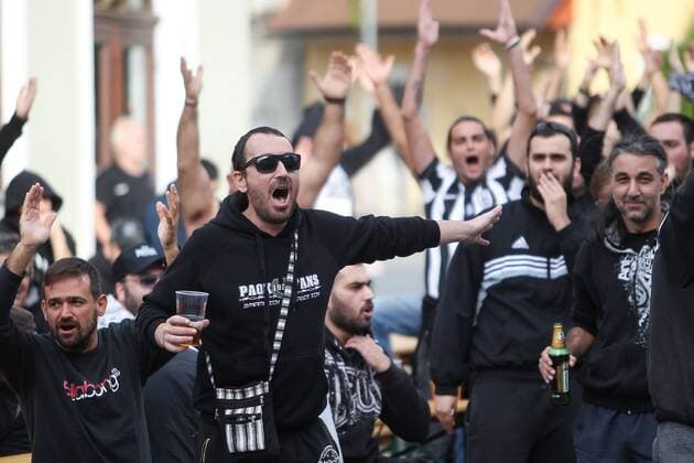 Football, EL, Slovan Liberec - PAOK Thessaloniki, PAOK fans' march