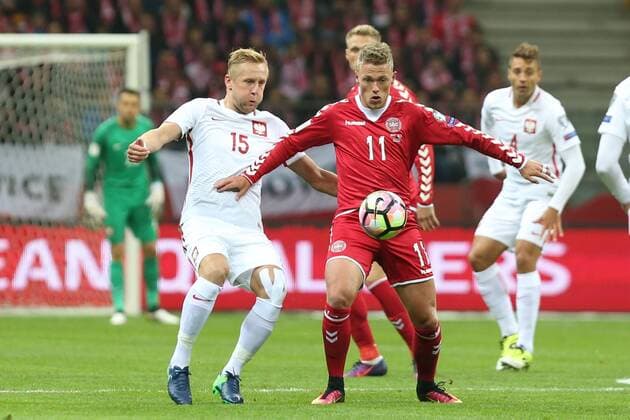Football, World Cup Qualifier, Poland - Denmark, Robert Lewandowski treble