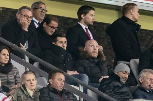 Football, CL, Matthias Sammer and Miroslav Klose in the stands in Munich