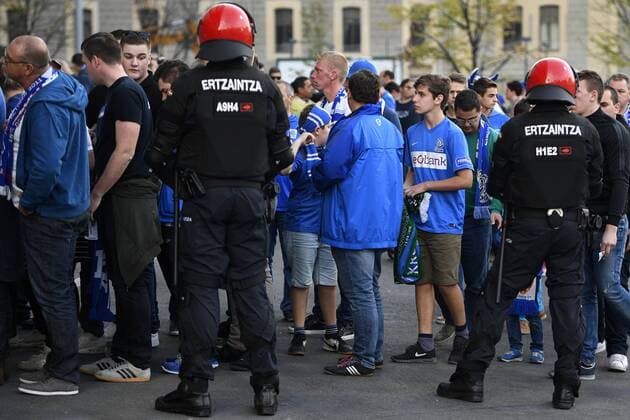 Football, EL, KRC Genk fans Before the start of the match in Bilbao