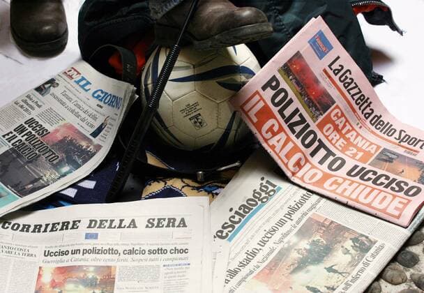 Football, Due to violent riots by Italian hooligans, matches in Italy will be suspended next week