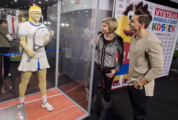 Tennis, Martina Navratilova made of Lego bricks in Prague