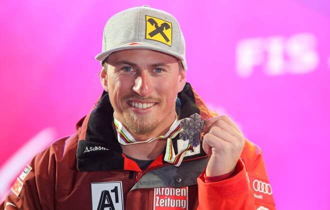 Alpine Skiing, World Championships in St. Moritz, Men's Downhill Award Ceremony