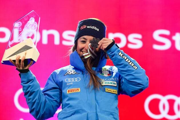 Alpine Skiing, World Championships in St. Moritz, Women's Giant Slalom - Award Ceremony in the Evening