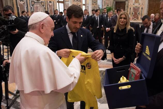 Football, EL, Pope Francis receives Villarreal FC