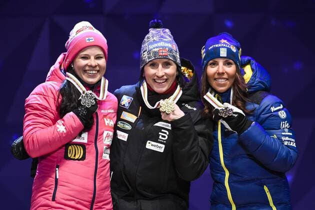 Nordic Skiing, World Championships in Lahti, Women's Skiathlon Award Ceremony in the Evening