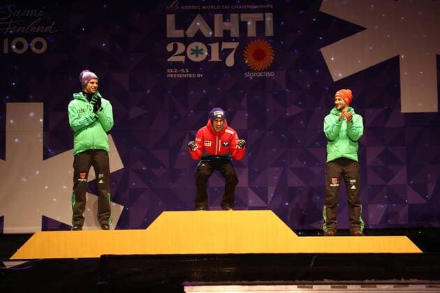Nordic Skiing, World Championships in Lahti, Ski Jumping Normal Hill, Award Ceremony