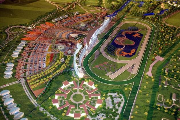 Equestrian sports, presentation of the model of the new Meydan Race Course in Dubai