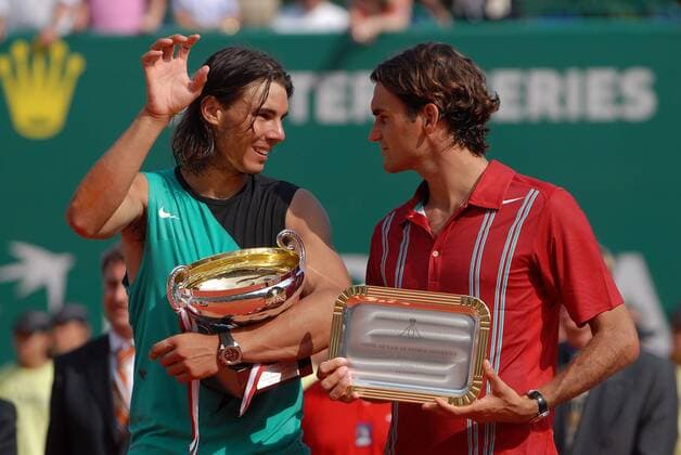 Tennis legends Roger Federer and Rafael Nadal: friendly rivals - archive photos