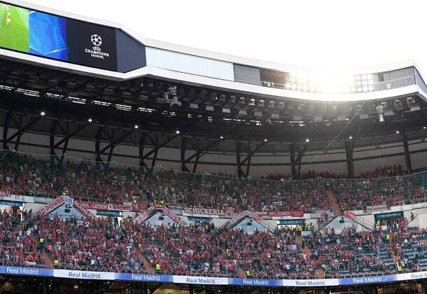 Football, CL, Bayern Munich fans at Santiago Bernabeu