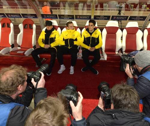 Football, CL, Marc Bartra on Dortmund's bench