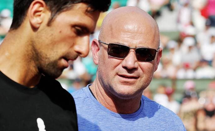 Tennis, Agassi ends job as Djokovic's coach, archive images