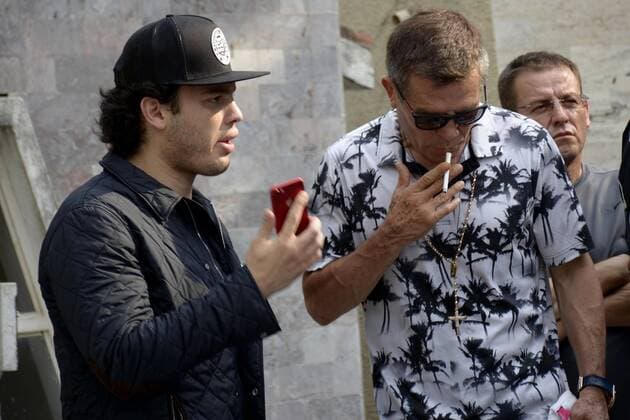 Julio Cesar Chavez at the funeral of his brother Rafael Chavez in Culican, Mexico
