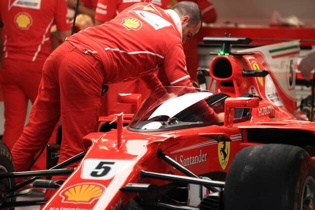 Formula 1, British GP, Sebastian Vettel tests new cockpit protection