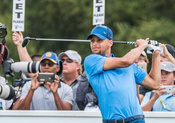 NBA, Stephen Curry at Ellie Mae Classic golf tournament in Hayward