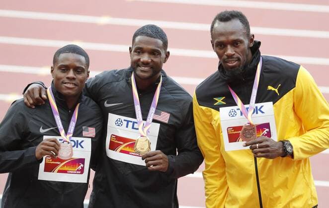 Athletics World Championships in London, Men's 100m Award Ceremony