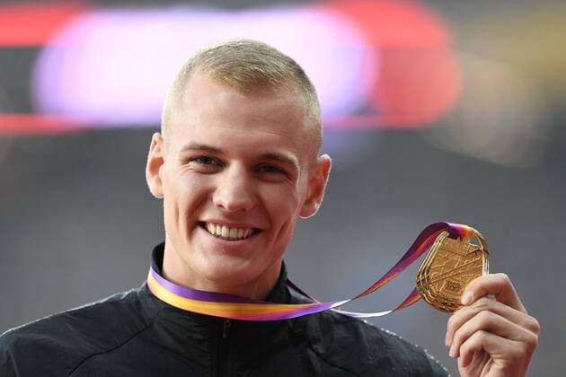 Athletics, World Championships in London, Men's Pole Vault Award Ceremony