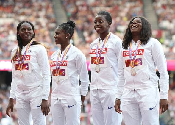 World Championships in Athletics in London, Award Ceremony 4x100m Relay Women