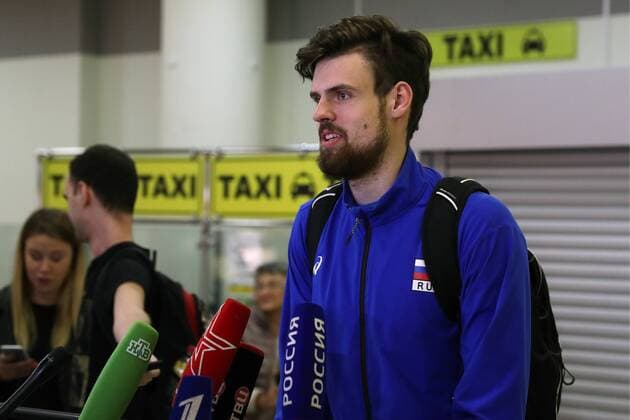 Volleyball, European Championship, Arrival of European Champion Russia in Moscow