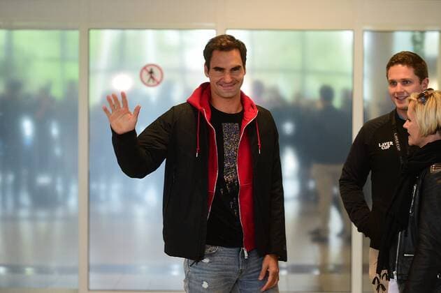Tennis, Arrival Roger Federer in Prague