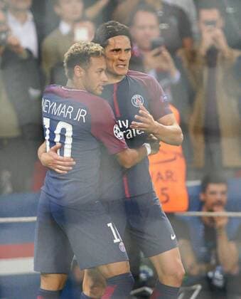 Football, CL, Paris St. Germain - Bayern Munich, Neymar and Cavani