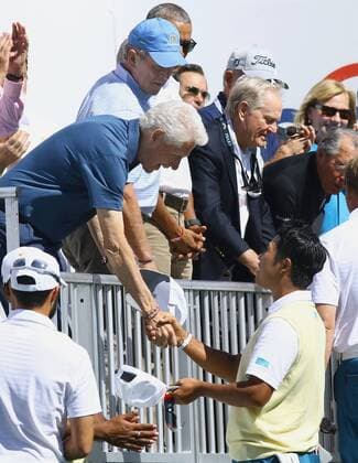 Golf, Former US Presidents Clinton, Bush and Obama attend Presidents Cup