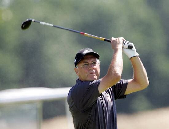 Golf, Adidas Golf Tournament in Herzogenaurach with stars like Franz Beckenbauer, Ivan Lendl, Stefan Edberg