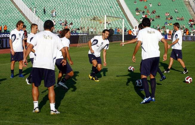 Football, training of the Italian national team before the friendly match against Hungary