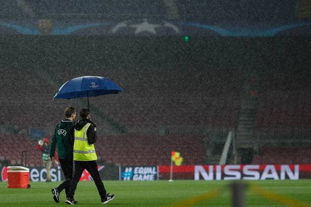 Football, CL, Rain in Barcelona