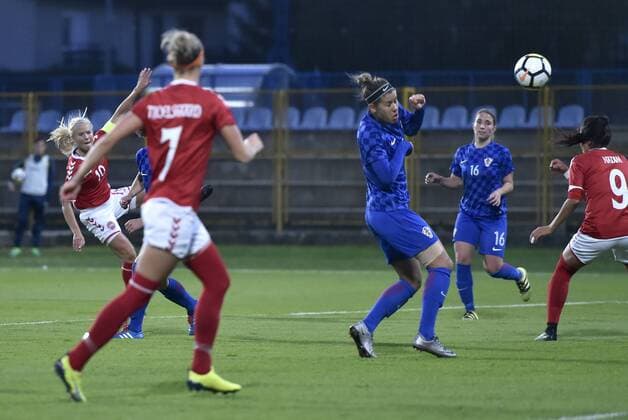 Football, Women, World Cup Qualifier, Croatia - Denmark