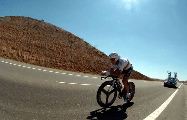 Cycling, Vuelta, stage 8, Bert Grabsch wins the time trial