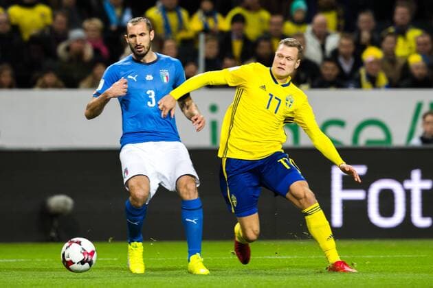 Football, World Cup Playoffs, Sweden - Italy