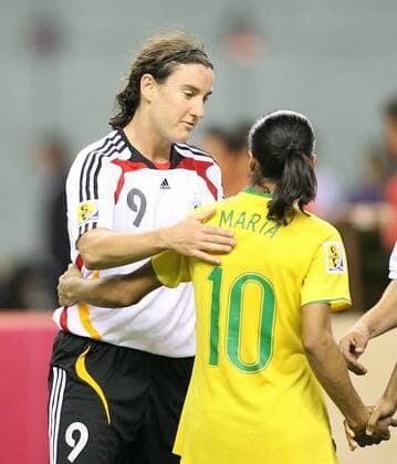 Football, Women's World Cup in Canada, Marta overtakes Germany's record-breaking national player Birgit Prinz with 15 World Cup goals
