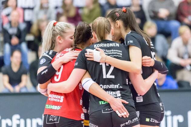 Volleyball, Women, 1. BL, Schwarz-Weiß Erfurt - Dresdner SC
