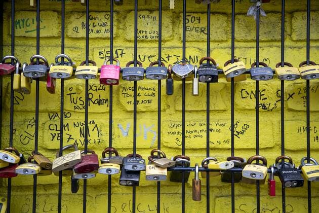 Football, BVB, love locks at Signal-Iduna-Park