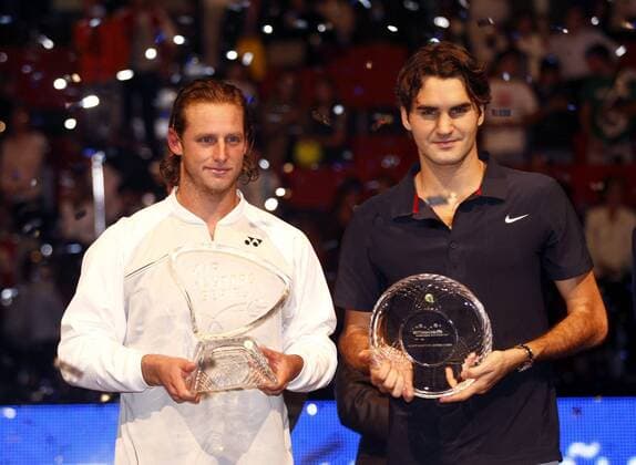 Tennis, ATP Tour, David Nalbandian wins the 2007 Masters Series in Madrid against Roger Federer