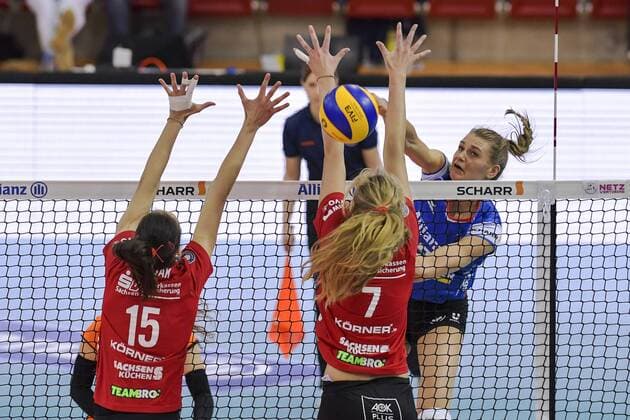 Volleyball, 1. BL Women, Allianz MTV Stuttgart - Dresdner SC