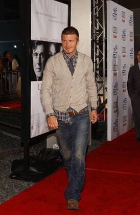 Football, David Beckham attends the film premiere of Lions and Lambs in Hollywood