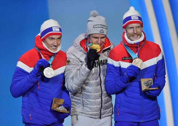 PyeongChang 2018, Ski jumping, Andreas Wellinger gets his gold medal, Award ceremony