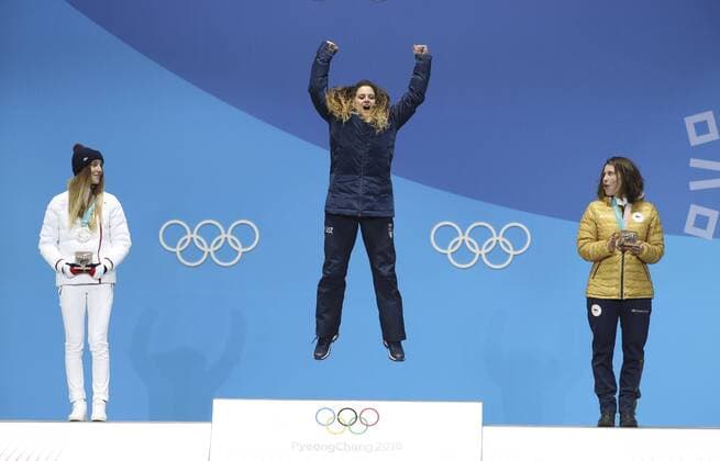 PyeongChang 2018 - Snowboard, Women's Snowboardcross, Award Ceremony